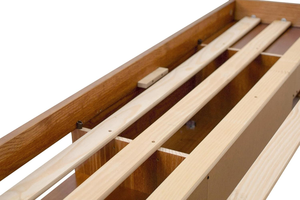 memomad Bali Storage Platform Bed Frame, Twin Size, Oak Brown