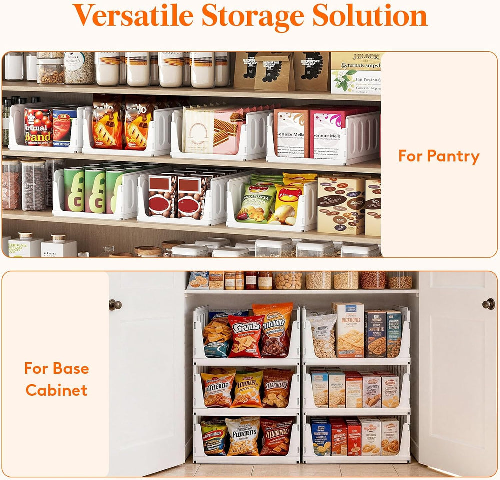 Lifewit 6 Pack Stacking Closet Organizers Shelf for Clothes 14" Depth