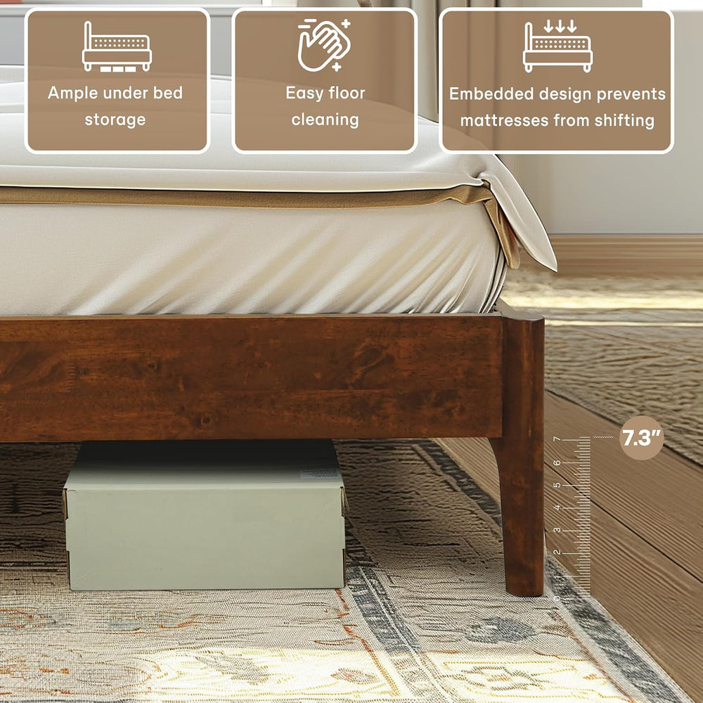 Acacia Haven King Size Bed Frame and Headboard, King Size Platform Bed Frame ...