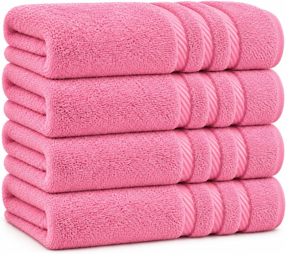 Bath Towels 27x54 – Pack of 4 | Soft & Quick-Dry | Highly Absorbent 100% ...