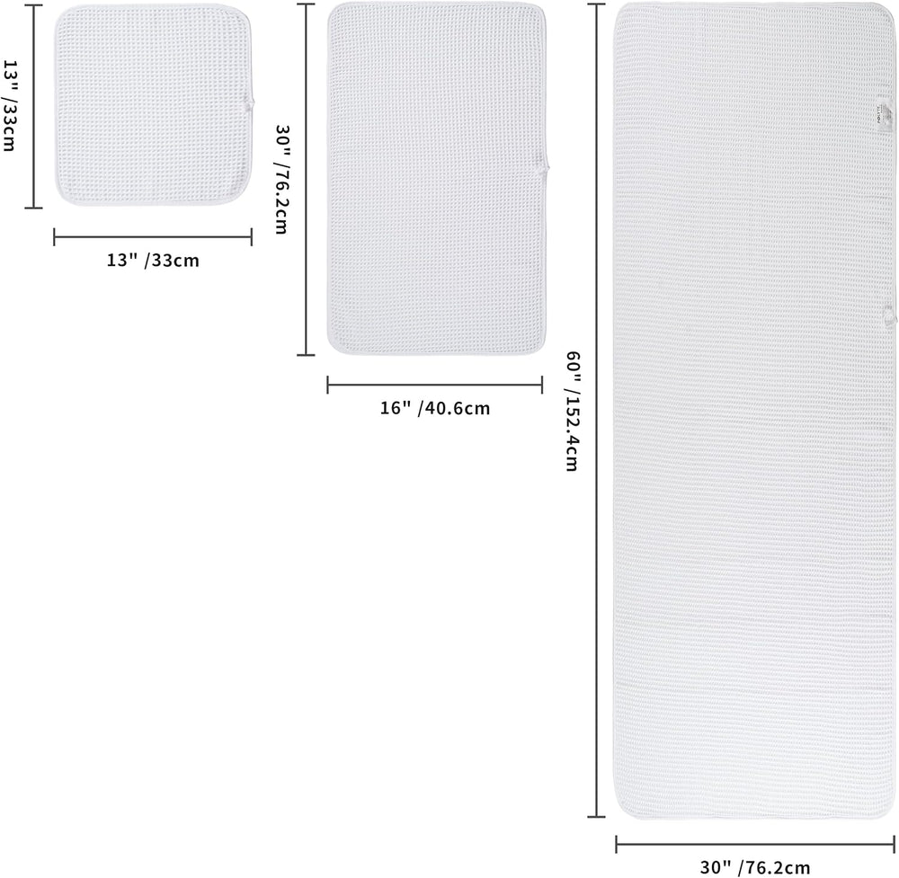 POLYTE 430 GSM Poly Blend Microfiber Quick Dry Waffle Bath Towel Set of 6