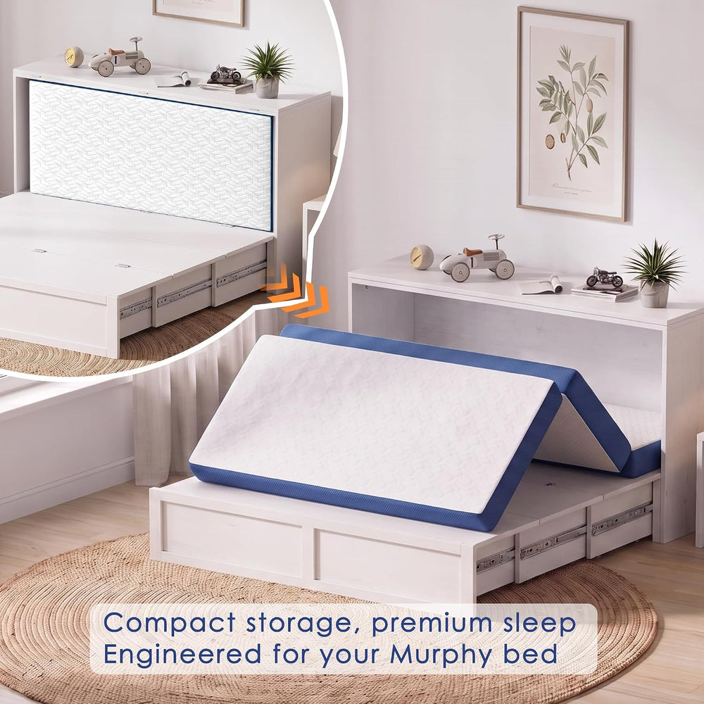 6 Inch Tri-Fold Mattress Twin Size, Portable Memory Foam Guest Bed