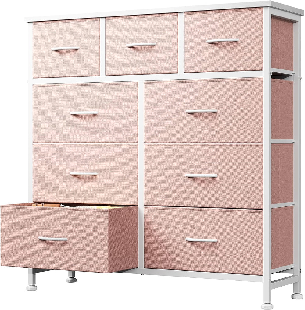 DUMOS 9 Drawer Dresser for Bedroom, Storage Organizer Chest of Drawers