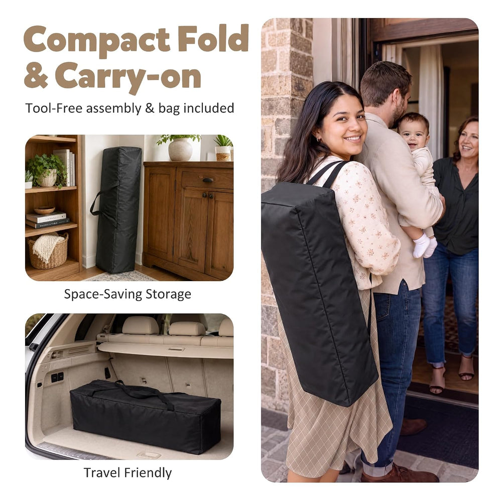 TODEFULL 4 in 1 Foldable Pack and Play with Bassinet & Changing Table