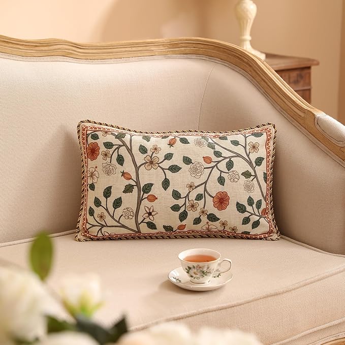 ISAENNE Design Linen Classic Throw Pillow Covers 12"x20", French Farmhouse - Image 8