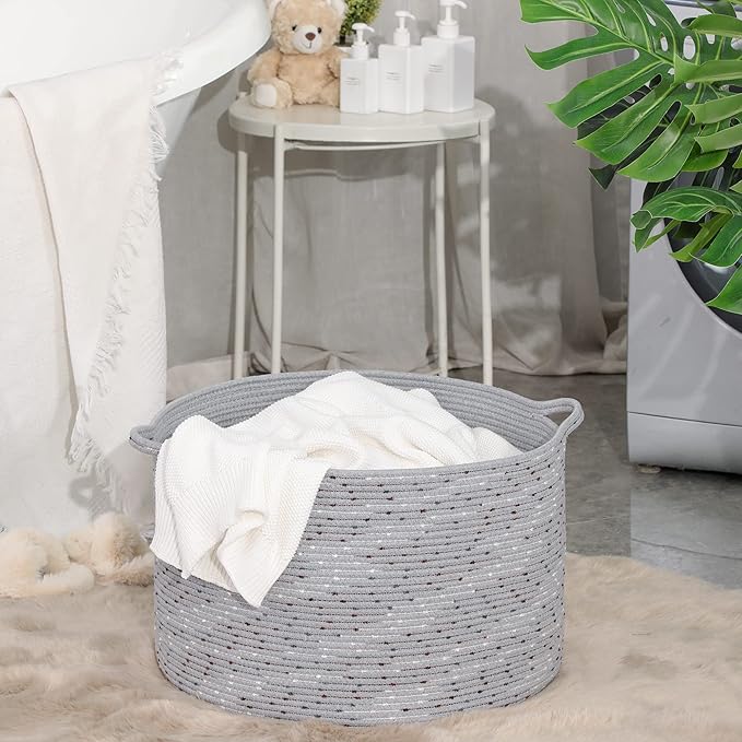KAKAMAY Large Blanket Basket, Woven Baskets - Image 7