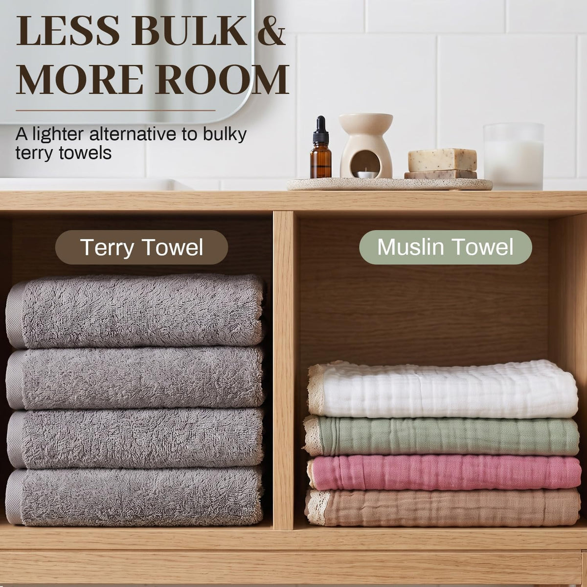 lightweight cotton bath towels, 2 pack quick dry, front angle view
