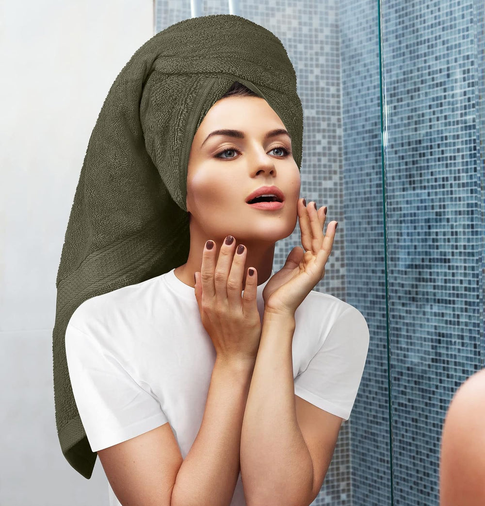 Utopia Towels 8 Piece Majestic Plush Luxury Towel Set, Cotton, Dusty Olive