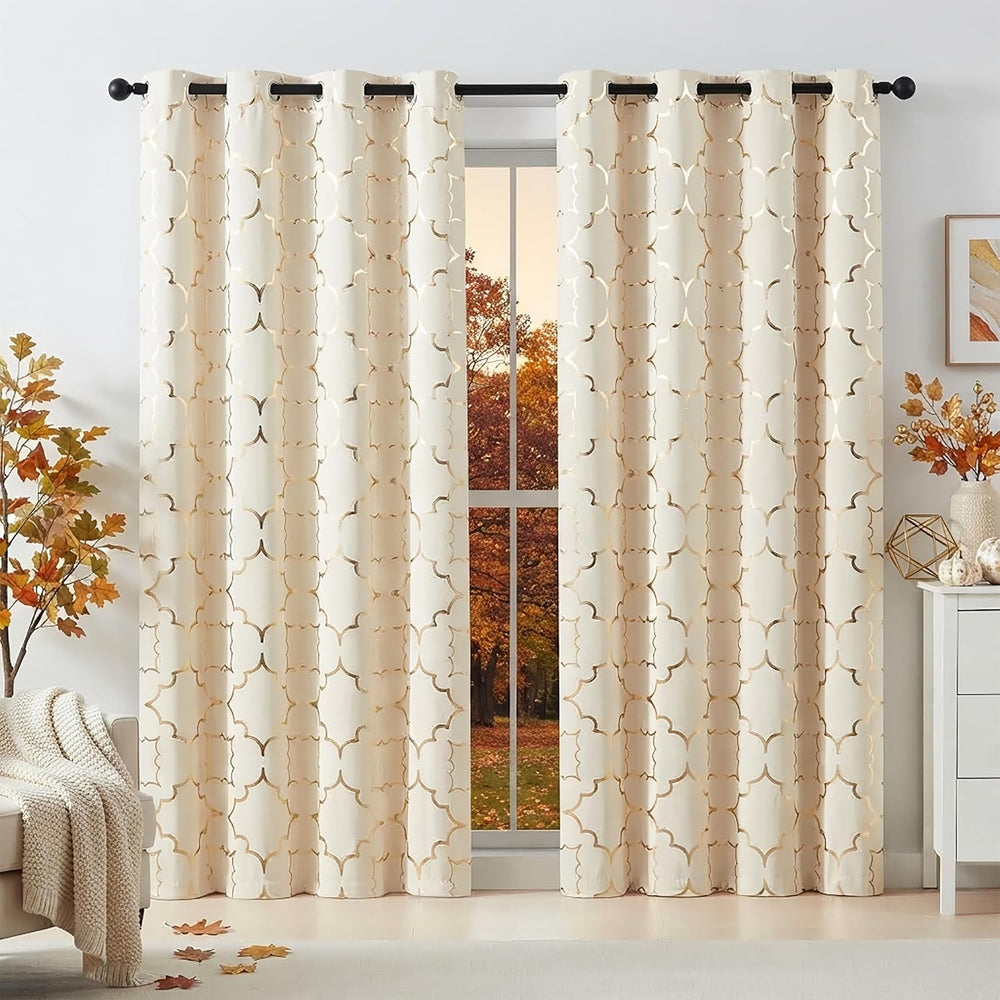 Purainbow Beige Blackout Curtains 84 Inch Long for Bedroom Grommet 2 Panels