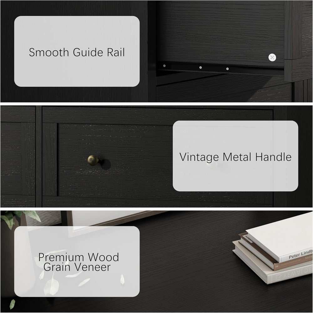 Dresser for Bedroom 8 Drawer Wood Dresser 56.3" Wide, Large Storage Ches...