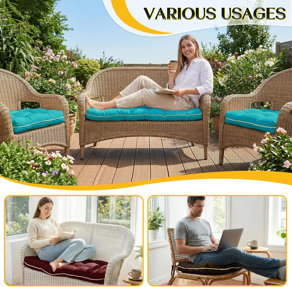 1 MIDDLE ONE Wicker Chair Cushions 3 Pieces Set for Outdoor Furniture, Replac...