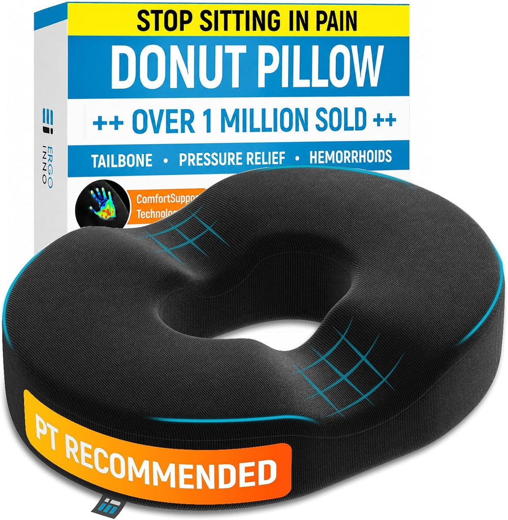 PT ENDORSED Donut Pillow for Tailbone Pain Relief Cushion - Coccyx & Hemo...