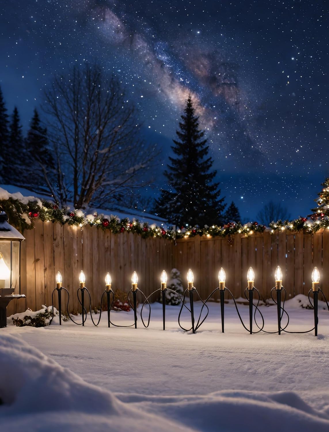 38.5ft christmas pathway lights outdoor, 25pk led c26 on a desk or shelf