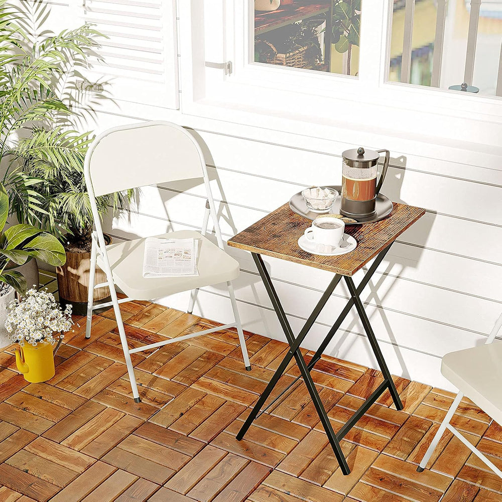 HOOBRO Folding TV Table, TV Tray, Stable Snack Table for Small Space