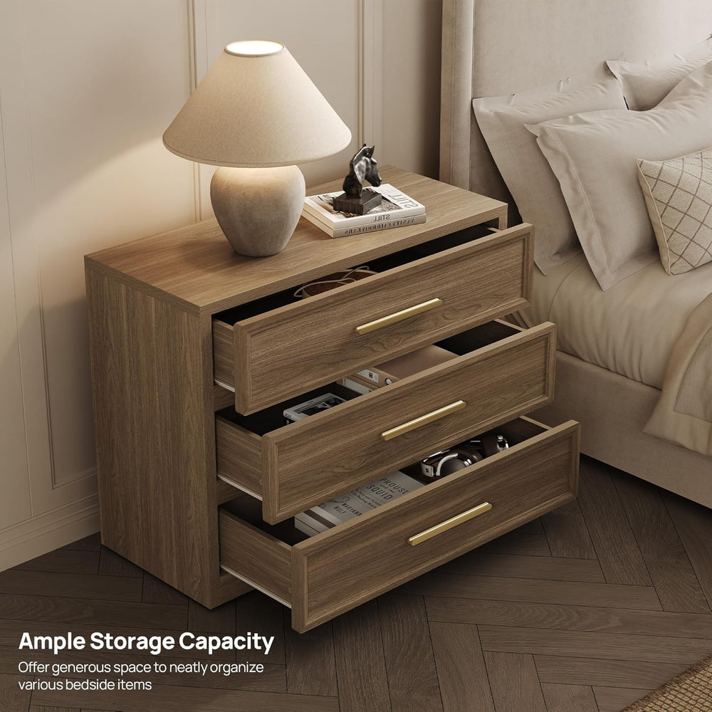 SICOTAS Oversized Nightstands Set of 3 for Bedroom - Storage Bedside Table