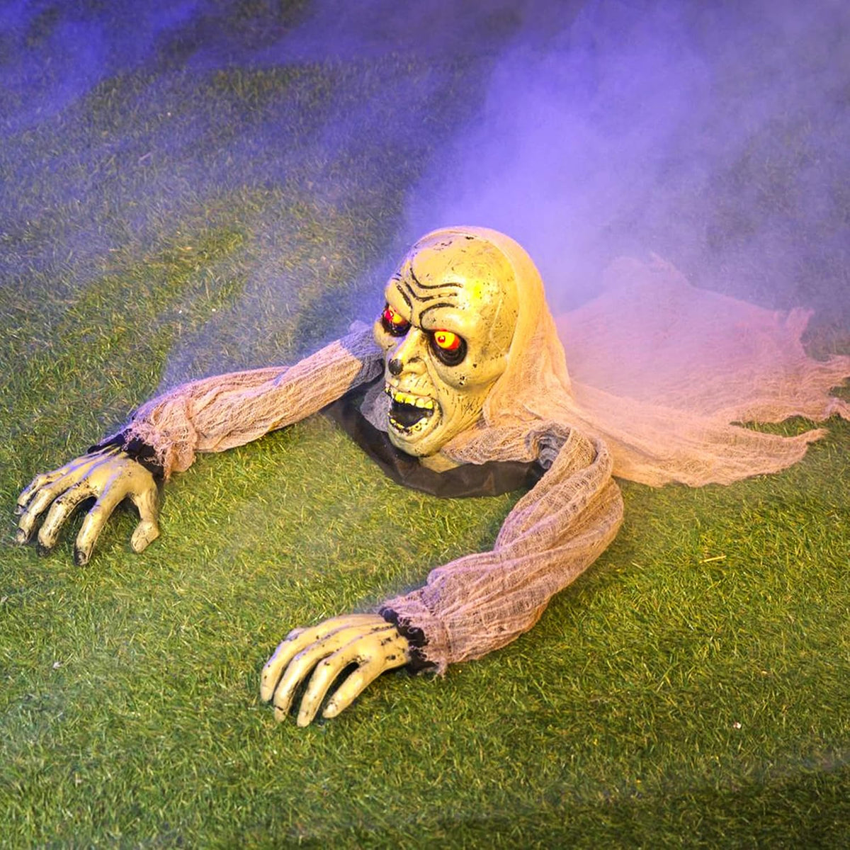 JOYIN Zombie Halloween Decoration Outdoor Groundbreaker Scary Halloween Graveyard Decor with Sound and Flashing Eyes for Yard Garden, Outside Lawn Haunted House Prop