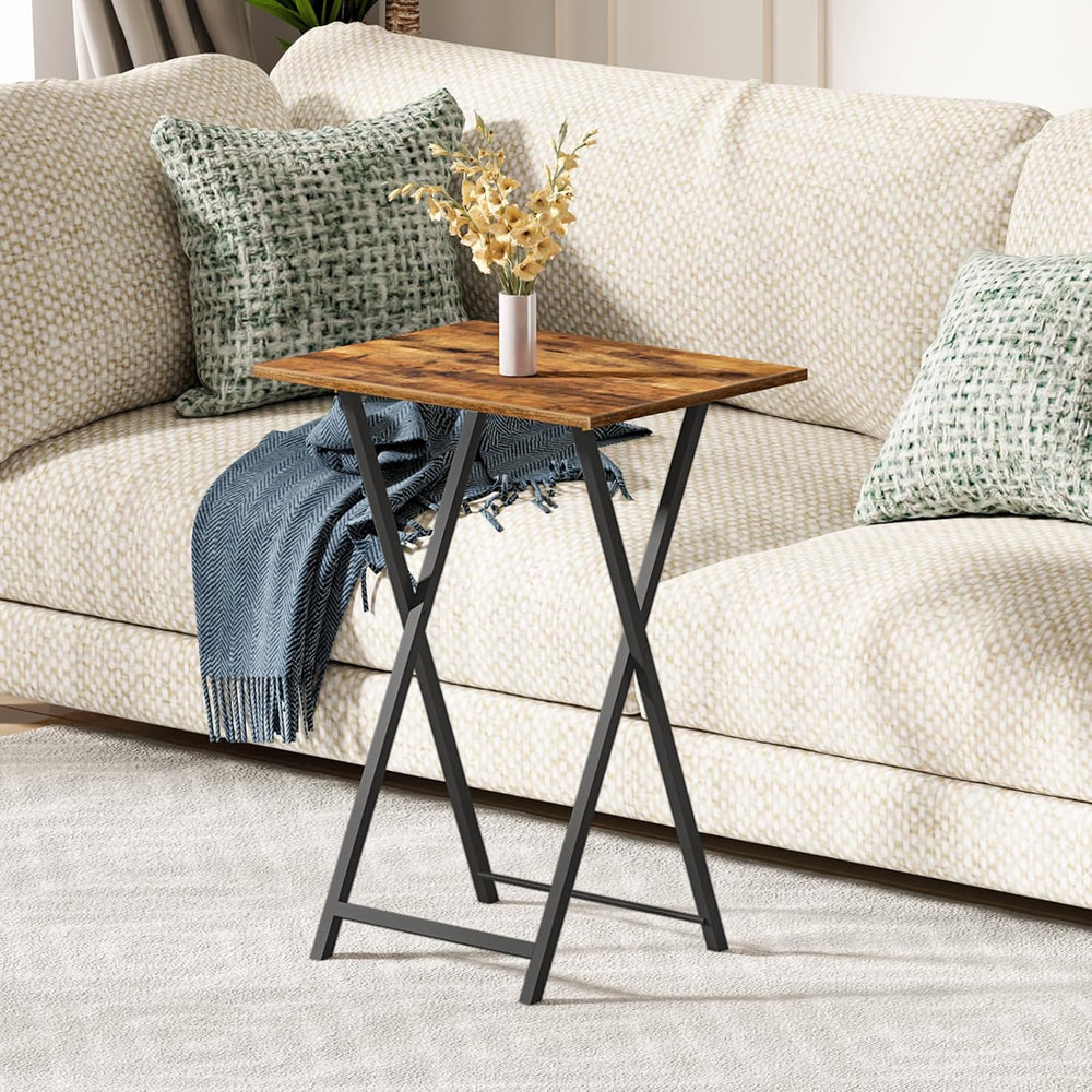 HOOBRO Folding TV Table, TV Tray, Stable Snack Table for Small Space