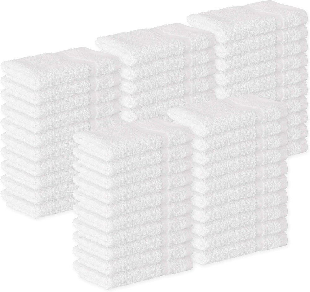 GREEN LIFESTYLE Washcloths 12" x 12" 50 Pack - 100% Cotton Wash Clo...