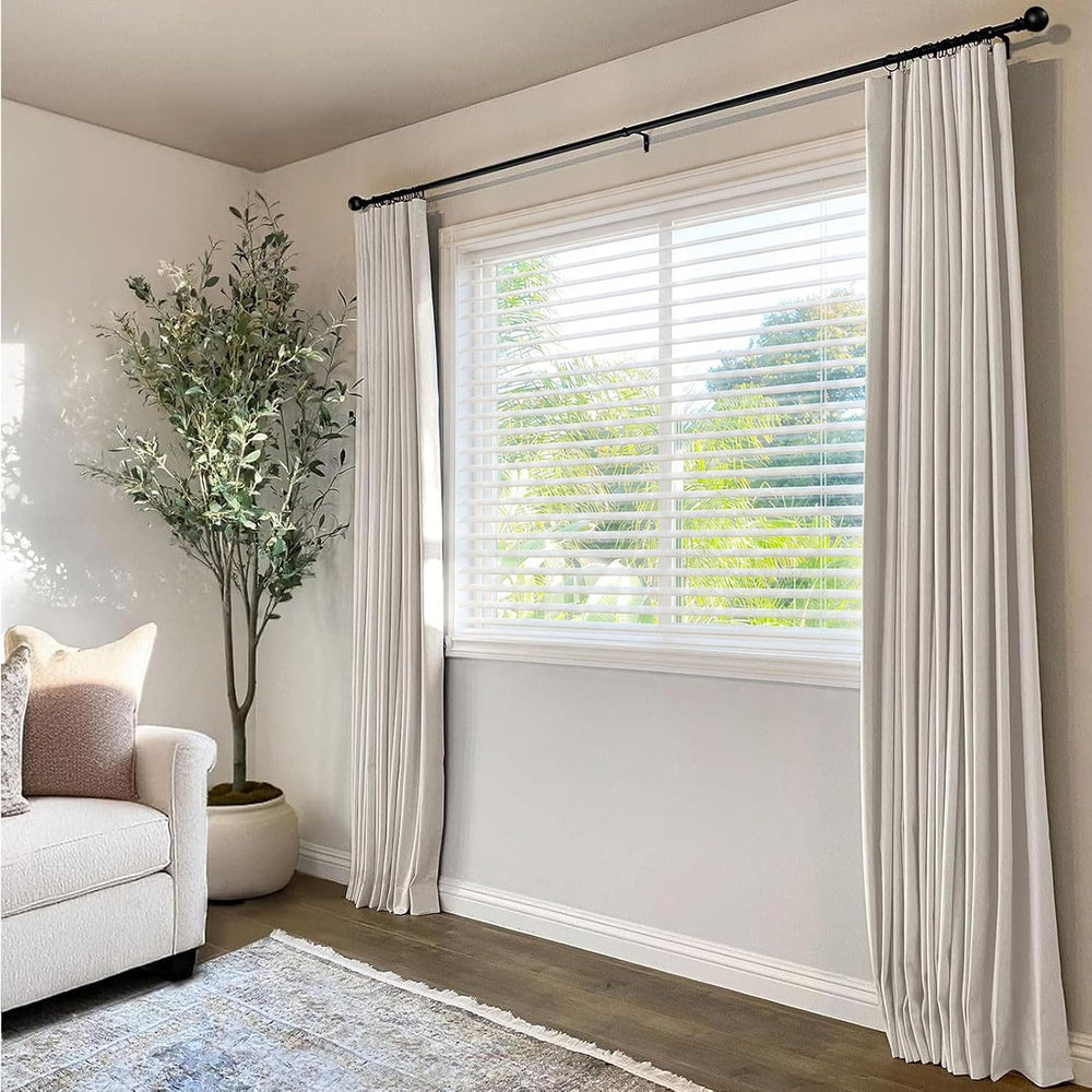 INOVADAY 100% Black Out Curtains 90 Inch Long Blackout Curtains for Bedroom