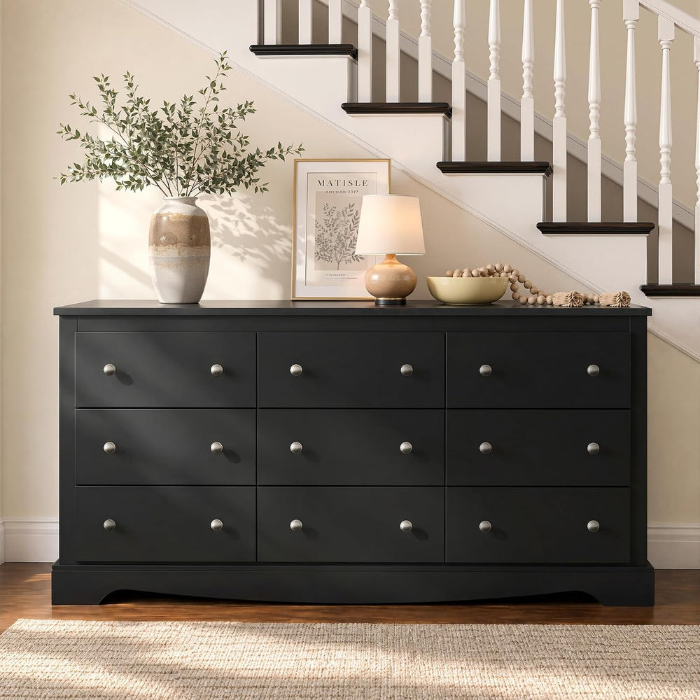 WLIVE 63" Dresser for Bedroom, Modern 9 Drawer Dresser with Exclusive An...