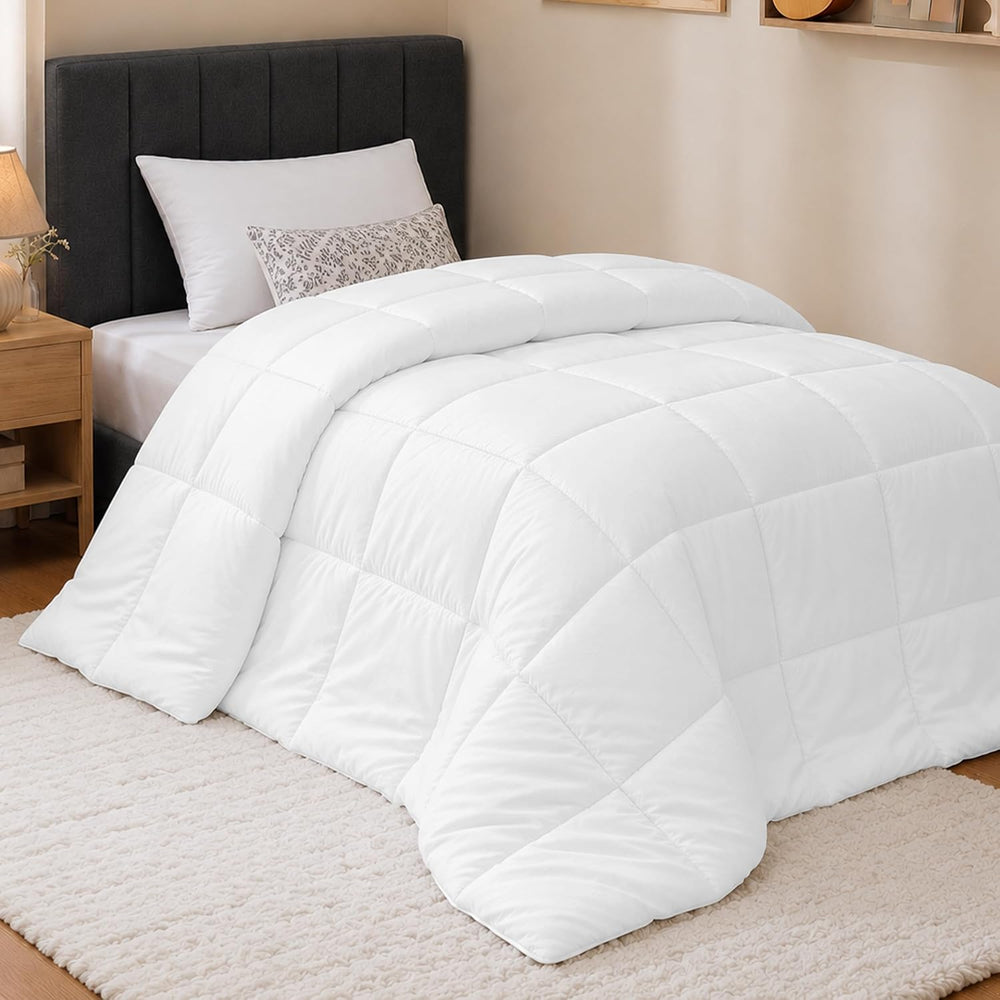 Utopia Bedding Twin Comforter, Duvet Insert, White, 64 x 88 Inches