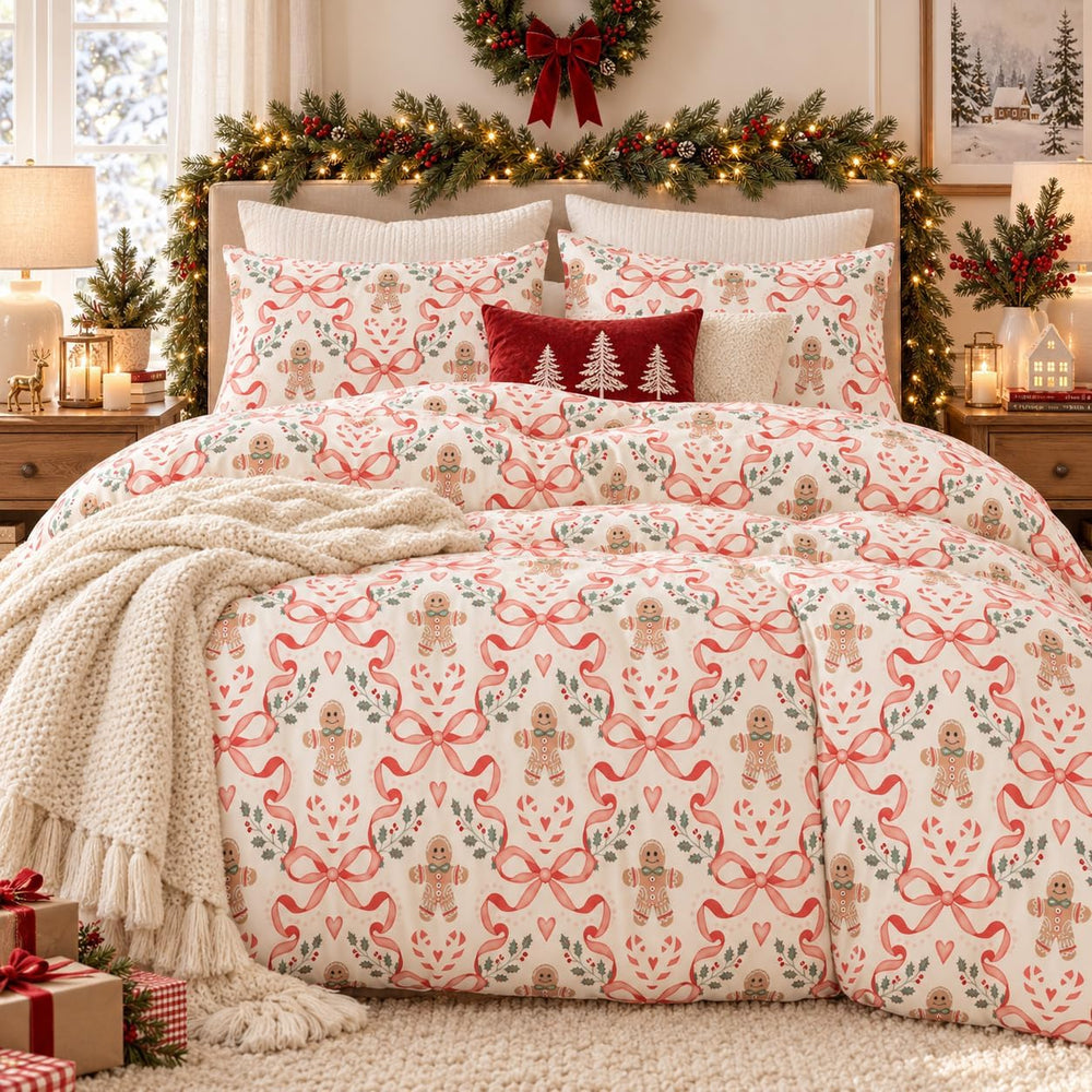Christmas Comforter Set Full Size,Christmas Bedding Set in a Bag