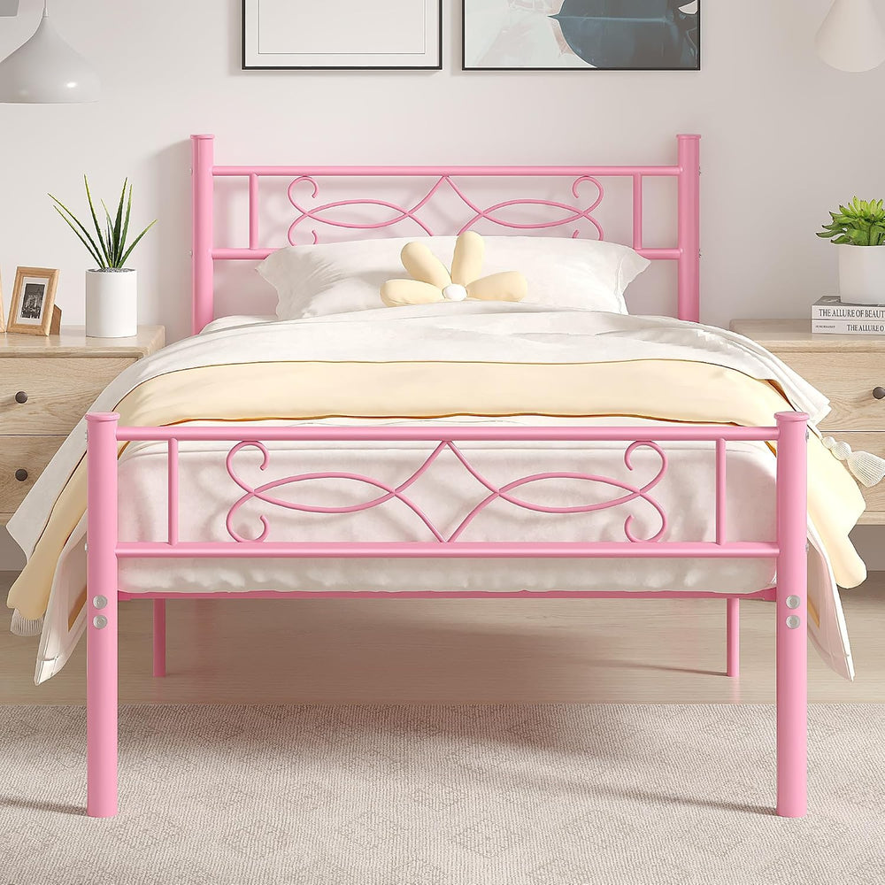 VECELO 14" Twin Size Bed Frame Set of 2,Twin Metal Platform Bed Frame wi...