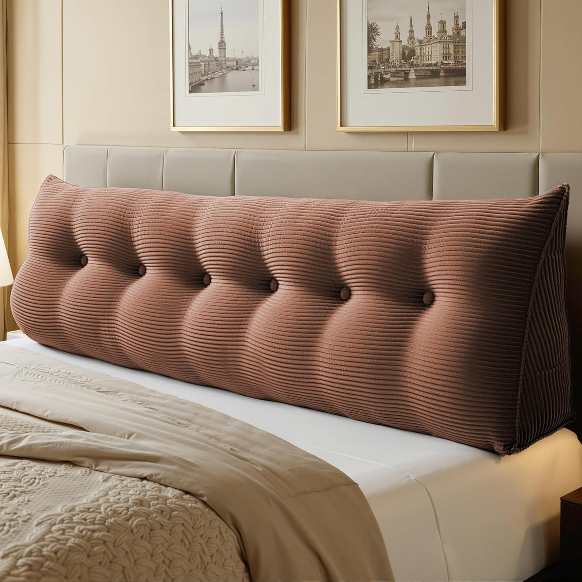 wowmax large filled triangular sofa bed back cushion, main product view