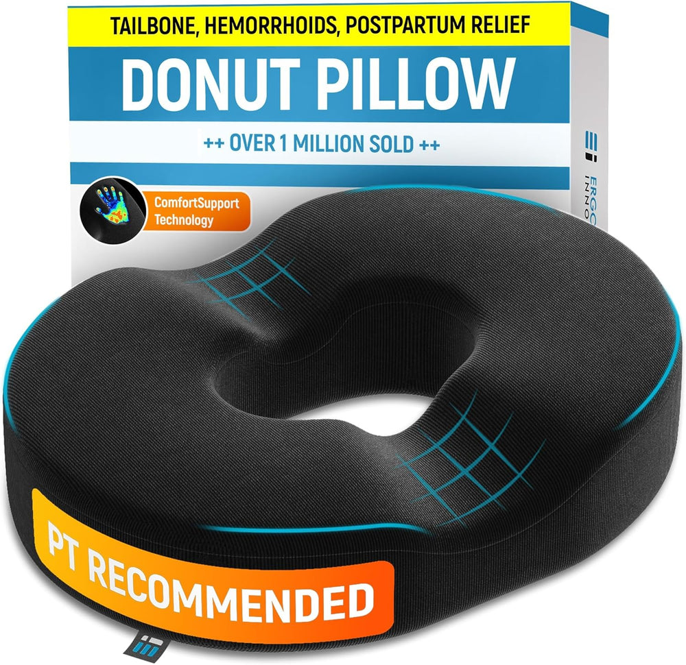 PT ENDORSED Donut Pillow for Tailbone Pain Relief Cushion - Coccyx & Hemo...