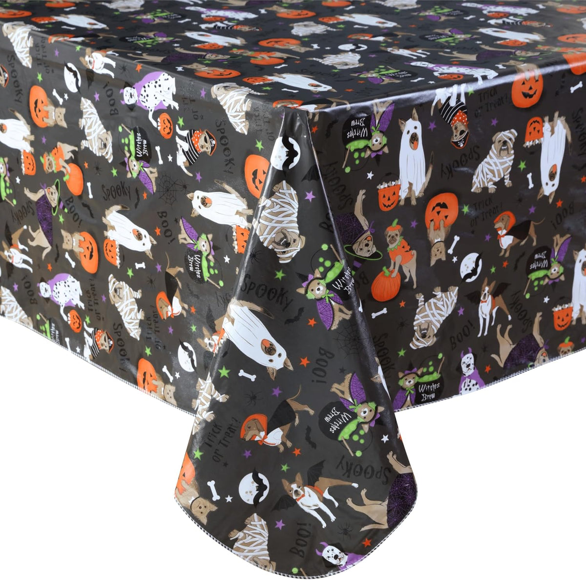 Newbridge Halloween Pets Vinyl Tablecloth 60 x 102 Inch Rectangle