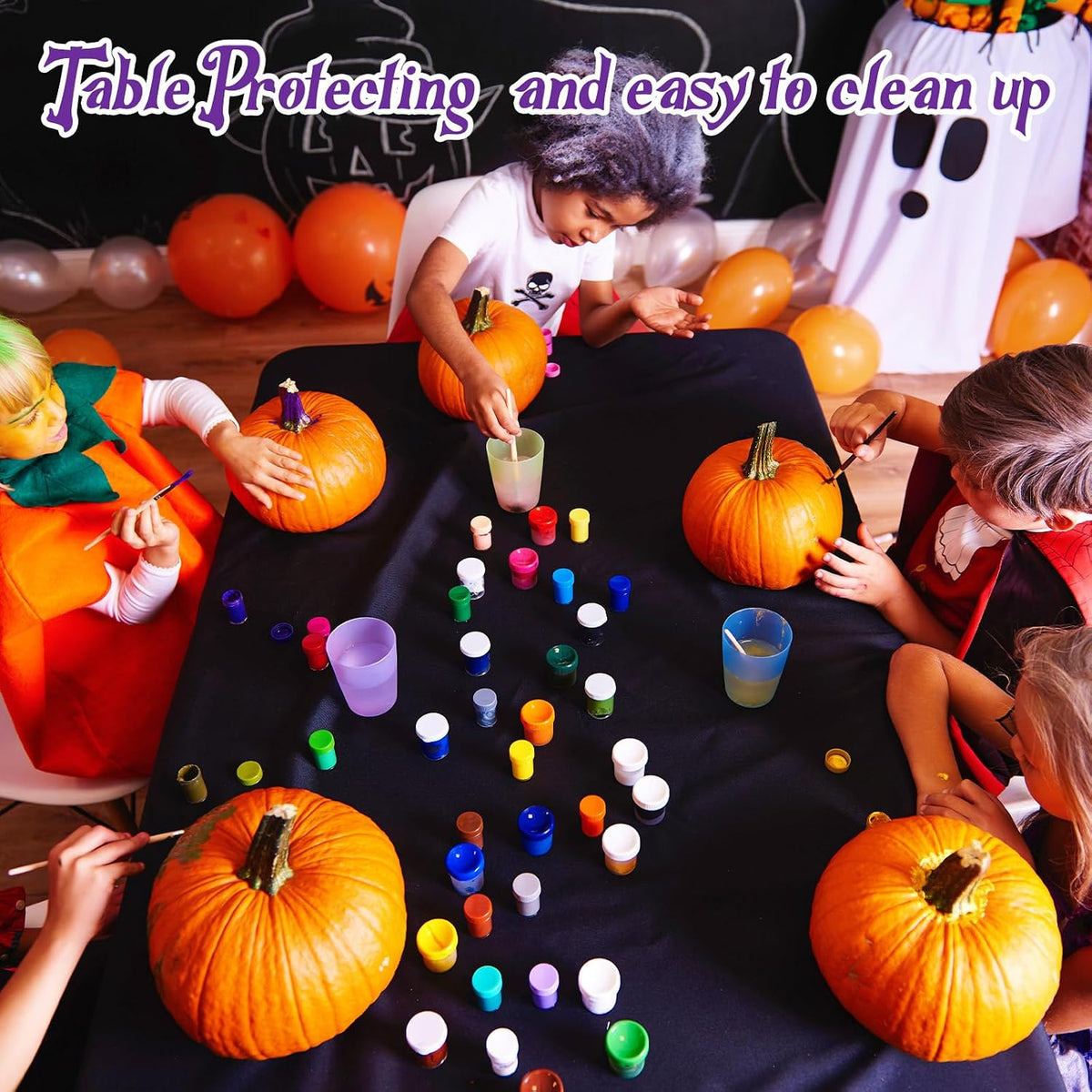 Patelai 24 Pcs Halloween Tablecloth 54"x108", Disposable Rectangle Plastic