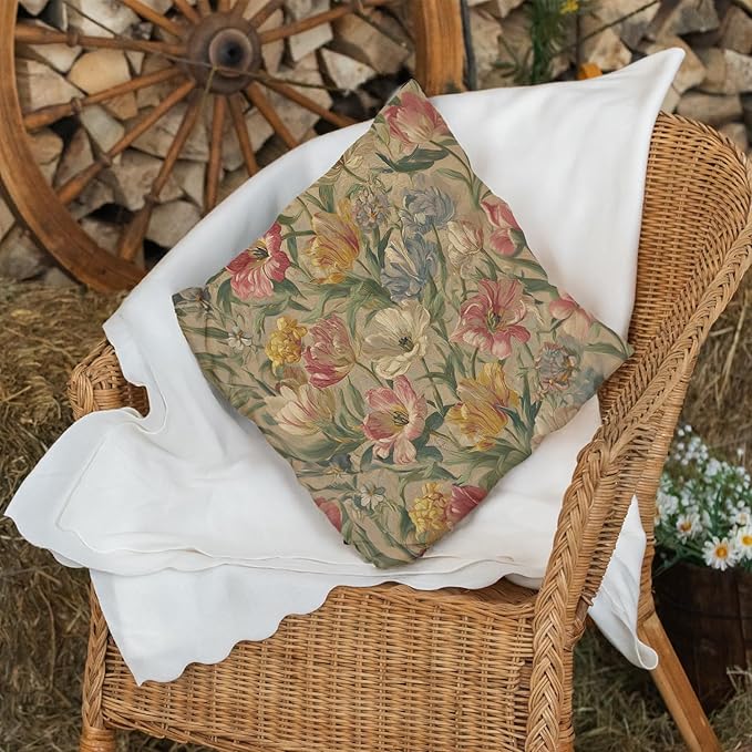 Bohemian Pillow Covers | Vintage Floral & Carpet Design | Double Sided Blue - Image 7