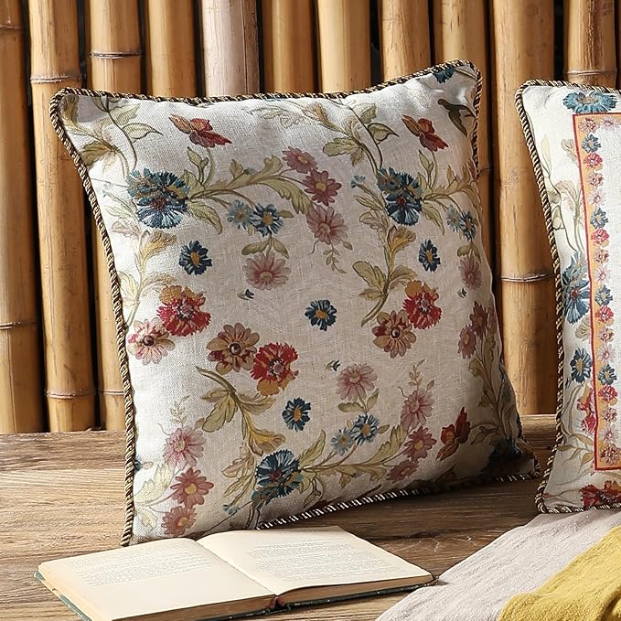 patdrea Designer Pack of 2 Square Throw Pillow Covers, Farmhouse Pink and - Image 6