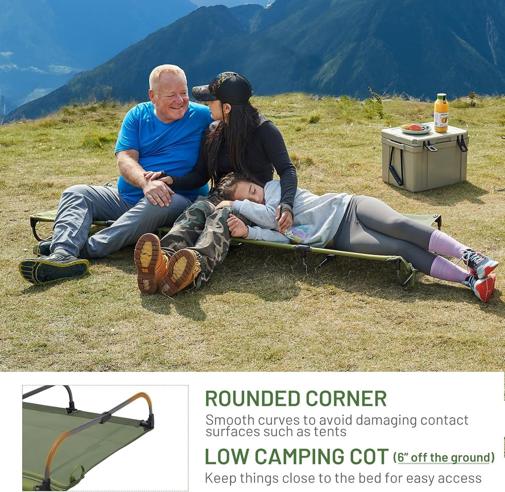 TIMBER RIDGE 20-Second Quick Set-Up Camping Cot, Aluminum Folding Cot