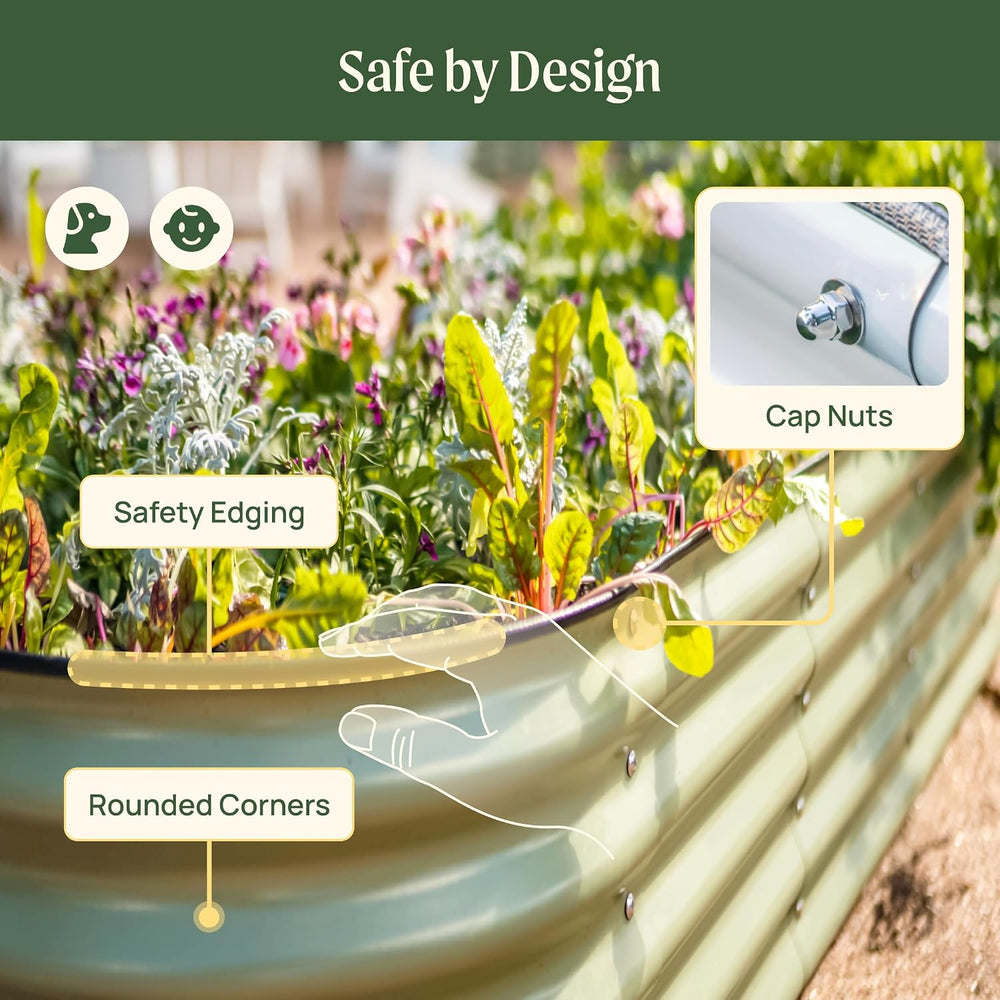 Vego garden Raised Garden Bed Kit, 17" Tall 10 in 1 Jumbo Modular Metal ...