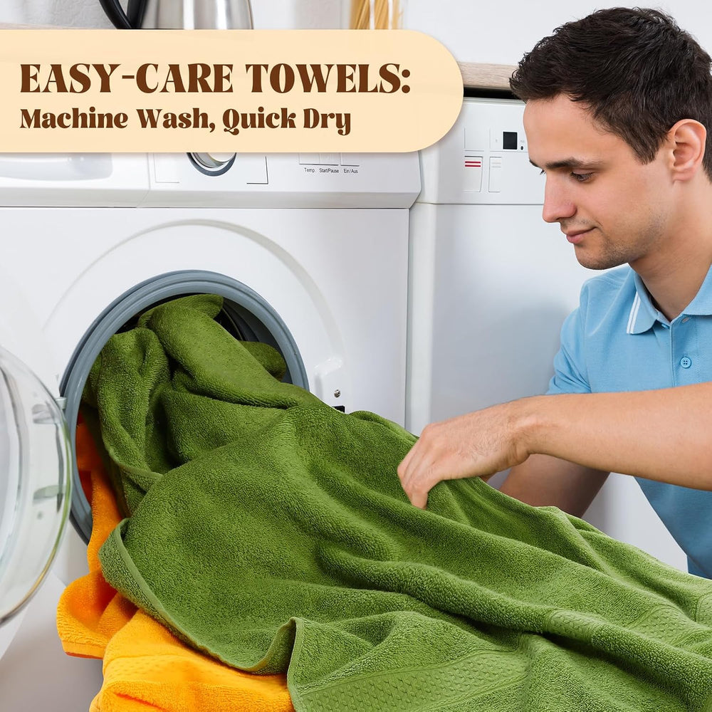 Newwiee 12 Pack Bath Towels Bulk, 28 x 55 Inch Cotton Towels, 12 Colors