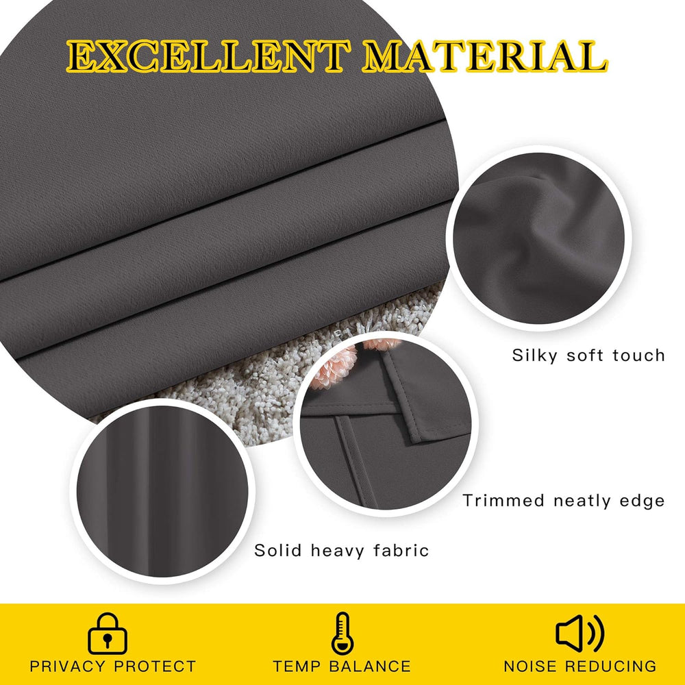 NICETOWN Blackout Living Room Curtains Extra Wide, Triple Weave Grommet Top T...