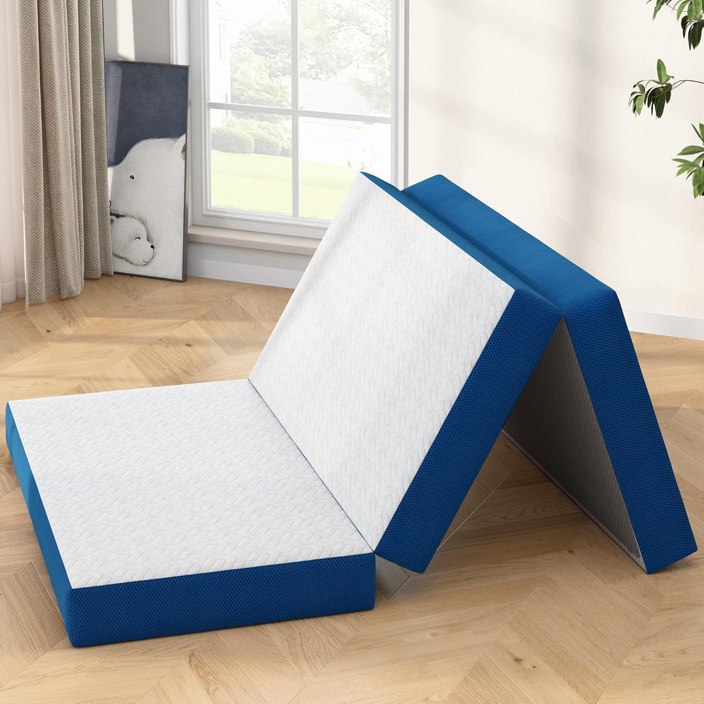 6 Inch Tri-Fold Mattress Twin Size, Portable Memory Foam Guest Bed