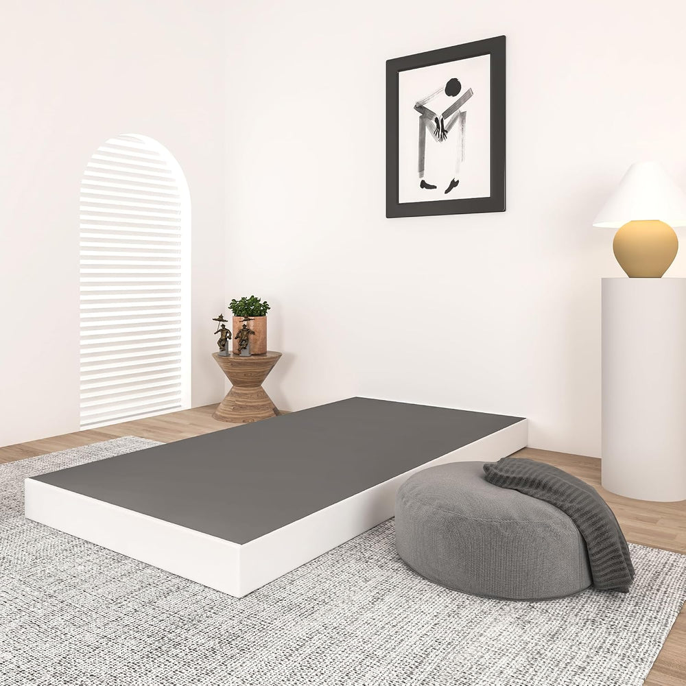 5 Inch Twin Size Box Spring with Fabric Cover, Heavy Duty Metal Mattress Foun...
