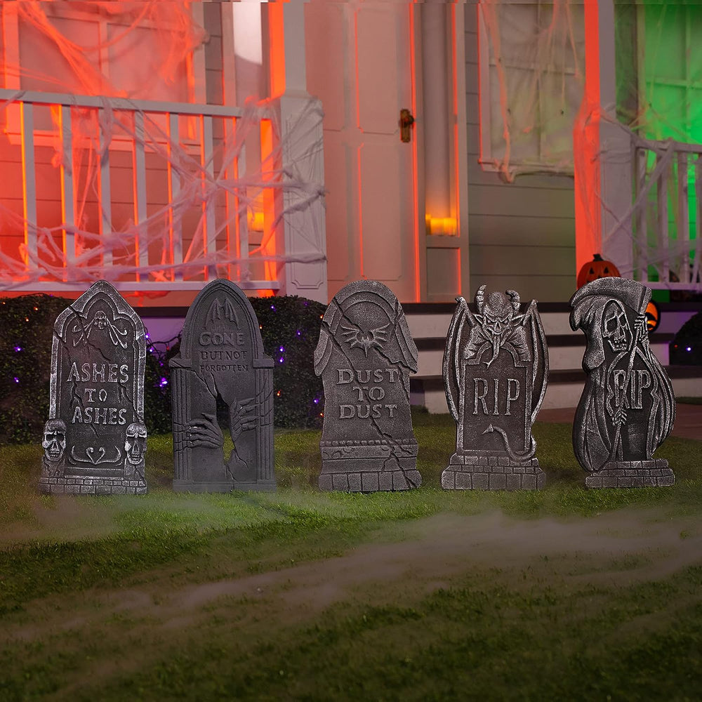 JOYIN 17” Halloween Tombstones For Graves Decorations Outdoor (5 Pack), Foam ...