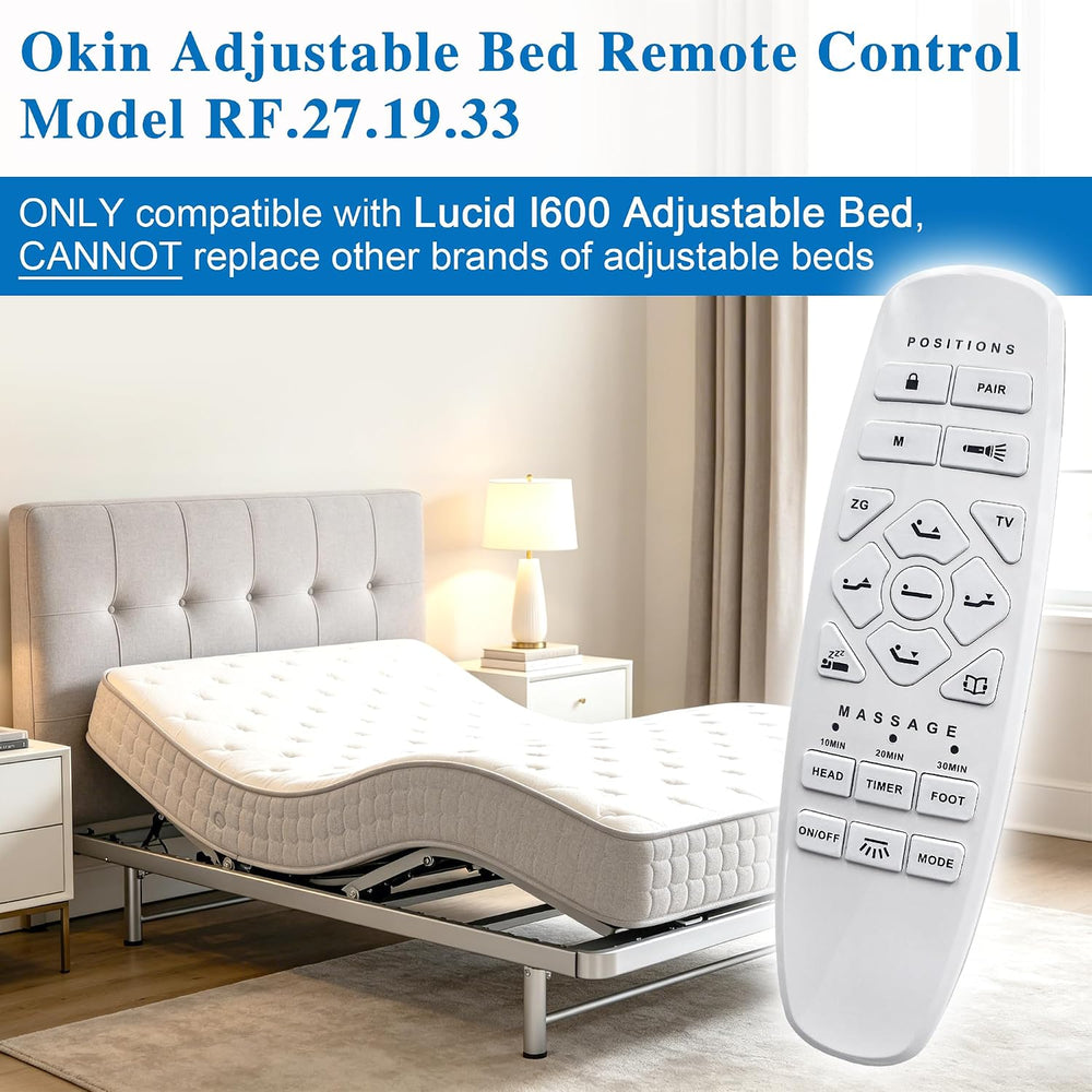 Adjustable Bed Okin Model RF.27.19.33 Wireless Remote Control Replacement