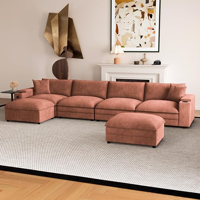 148.7" U Shaped Cloud Sofa Couch - Image 7