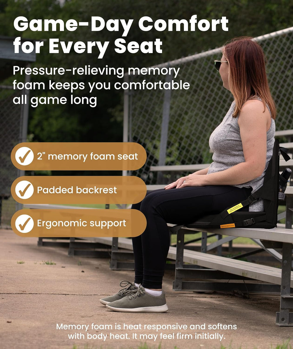 Everlasting Comfort Stadium Seats with Back Support - Adjustable Memory Foam ...