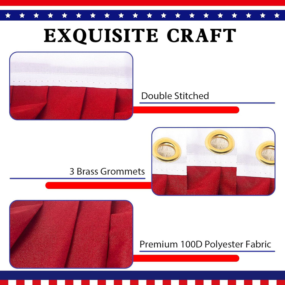 2x4 Ft American Bunting Flags Outdoor, USA Pleated Fan Flag for Outside, 4th ...