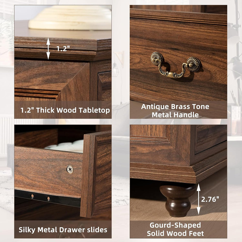Joaxswe Farmhouse 54" 7 Drawers Dresser for Bedroom, Vintage Wood Chest ...