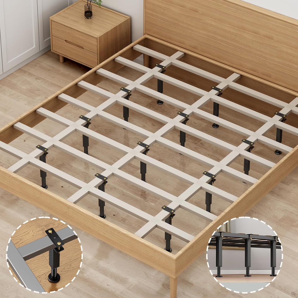 6 PCS Adjustable Height Bed Support Legs, 6.2-7.5 in Metal Bed Risers