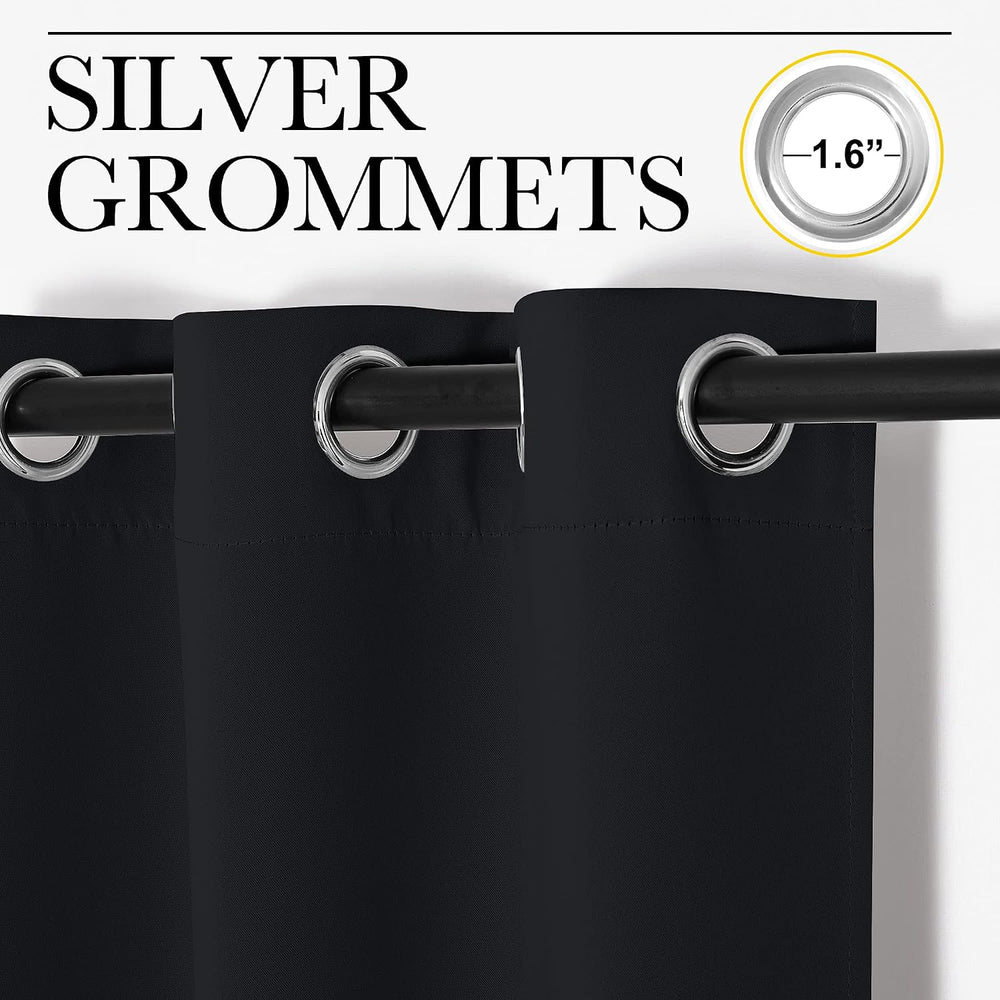 NICETOWN Black Blackout Curtains for Living Room 66" w x 80" L 2 Pa...
