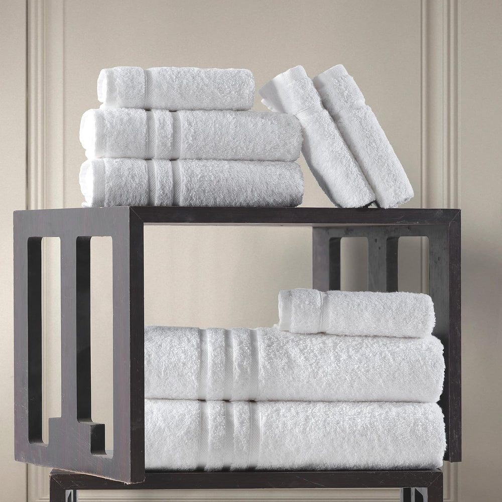 Hawmam Linen Towel Set, Turkish Cotton, 6 Pack, White