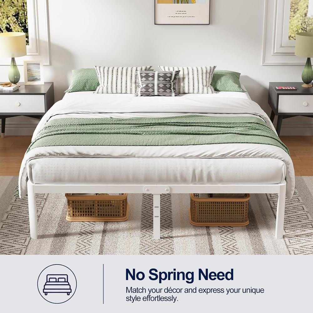 Metal Bed Frame with Round Corner Legs, 14 Inch Platform Bed Heavy Duty Steel...