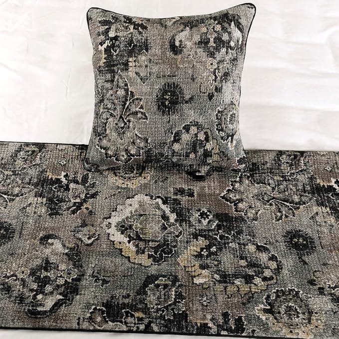 The HomeCentric Designer Black & Grey King 90 x 18 inch Bed Runner - Image 5